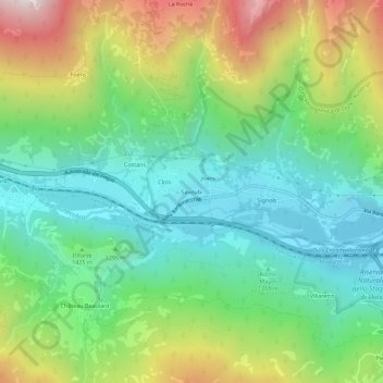 Mapa topográfico Savoulx, altitud, relieve