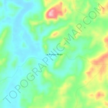 Mapa topográfico La Bonga Abajo, altitud, relieve