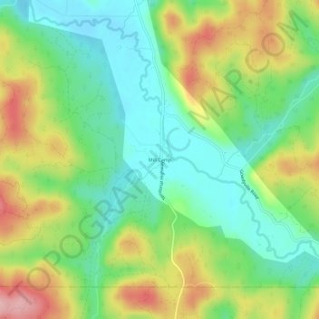 Mapa topográfico Mill Camp, altitud, relieve
