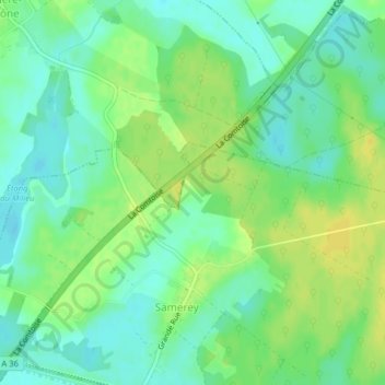 Mapa topográfico Les Tierces, altitud, relieve