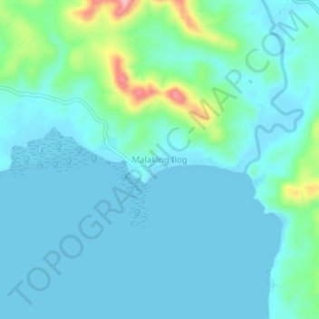 Mapa topográfico Malaking Ilog, altitud, relieve