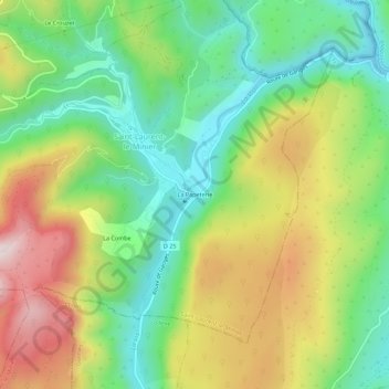 Mapa topográfico La Papeterie, altitud, relieve