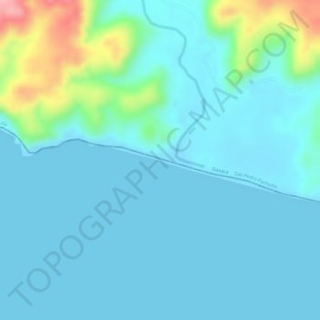 Mapa topográfico Zapotengo beach, altitud, relieve