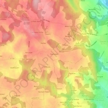 Mapa topográfico Toul Sable, altitud, relieve