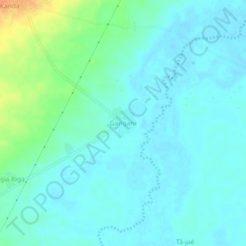 Mapa topográfico Gangara, altitud, relieve