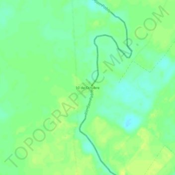 Mapa topográfico 10 de Octubre, altitud, relieve
