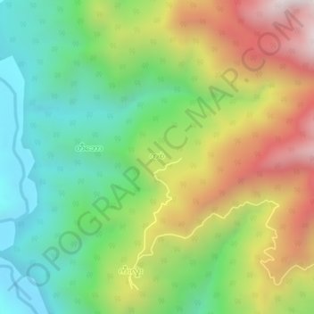 Mapa topográfico Kace, altitud, relieve