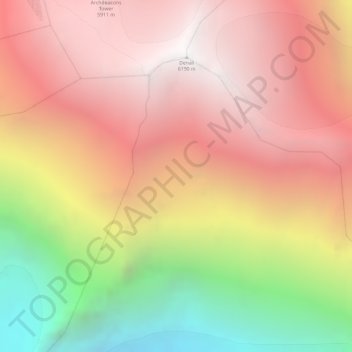 Mapa topográfico Alaska Range, altitud, relieve