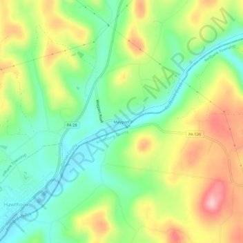 Mapa topográfico Mayport, altitud, relieve