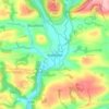 Mapa topográfico Exebridge, altitud, relieve