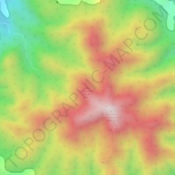 Mapa topográfico Gunung Lasem, altitud, relieve
