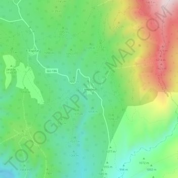 Mapa topográfico Campillejo, altitud, relieve