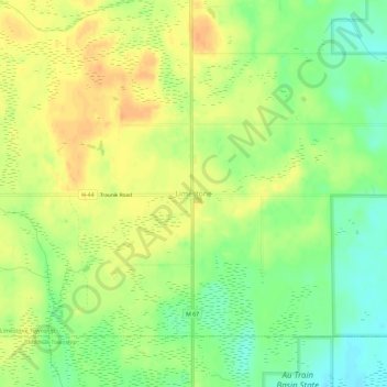Mapa topográfico Limestone, altitud, relieve