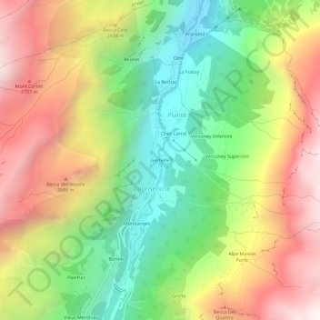 Mapa topográfico Gerbelle, altitud, relieve