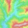 Mapa topográfico Prati di Mezzanego, altitud, relieve