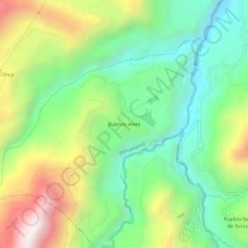 Mapa topográfico Buenos Aires, altitud, relieve