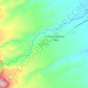 Mapa topográfico Matacong, altitud, relieve