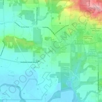 Mapa topográfico Kinton, altitud, relieve