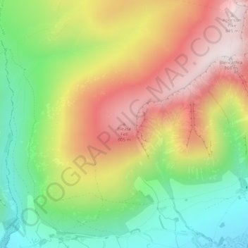 Mapa topográfico Blease Fell, altitud, relieve