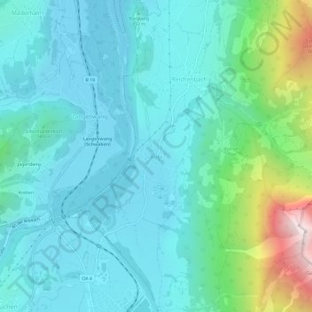 Mapa topográfico Rubi, altitud, relieve