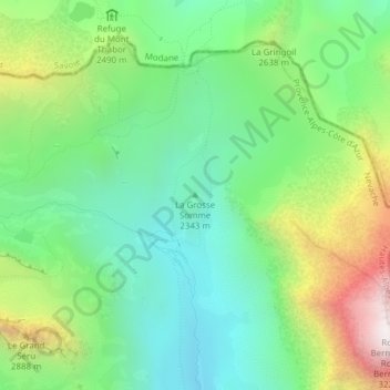 Mapa topográfico La Grosse Somme, altitud, relieve