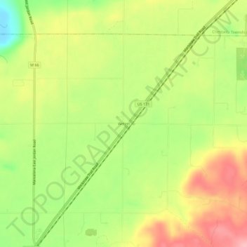Mapa topográfico Wetzel, altitud, relieve