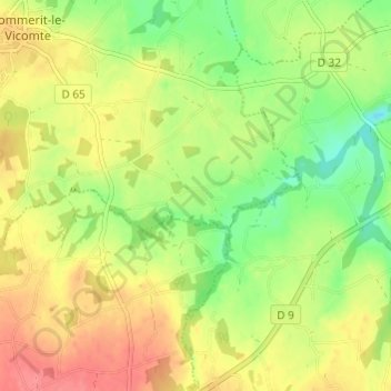 Mapa topográfico Pouldu, altitud, relieve
