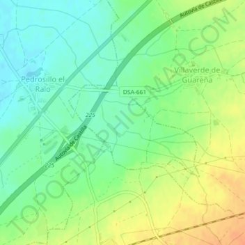 Mapa topográfico El Coto, altitud, relieve