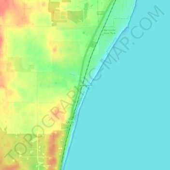 Mapa topográfico Springport, altitud, relieve