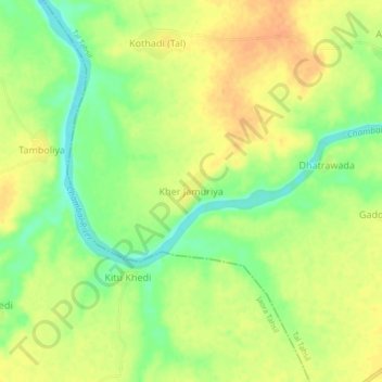 Mapa topográfico Kher Jamuriya, altitud, relieve