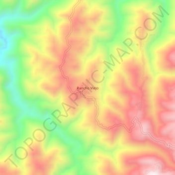 Mapa topográfico Rancho Viejo, altitud, relieve
