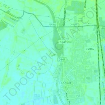 Mapa topográfico Les Berres, altitud, relieve