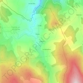 Mapa topográfico La Molle, altitud, relieve