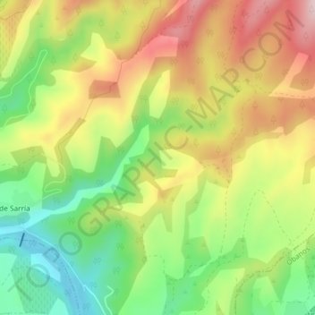Mapa topográfico Gomazin, altitud, relieve
