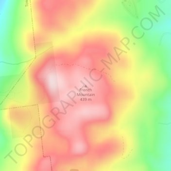Mapa topográfico French Mountain, altitud, relieve