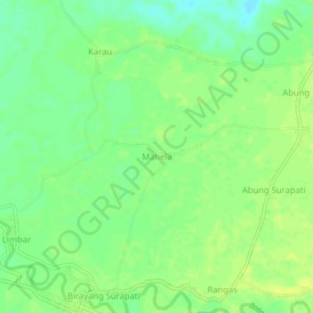 Mapa topográfico Mahela, altitud, relieve