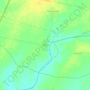 Mapa topográfico Astha, altitud, relieve