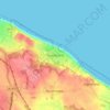 Mapa topográfico Overstrand, altitud, relieve