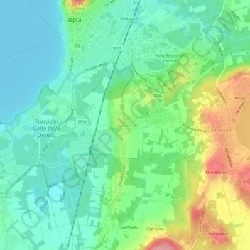 Mapa topográfico Barza, altitud, relieve