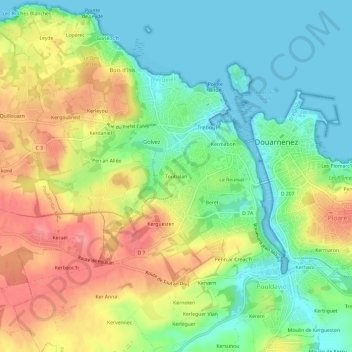 Mapa topográfico Toubalan, altitud, relieve