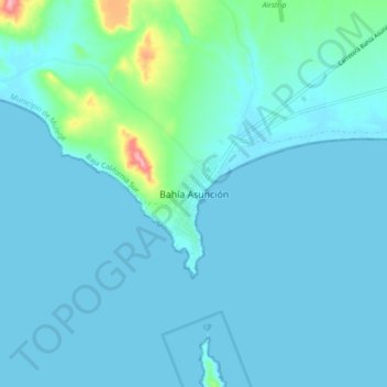 Mapa topográfico Bahía Asunción, altitud, relieve