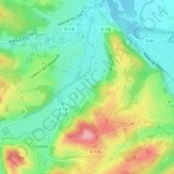 Mapa topográfico 31260, altitud, relieve