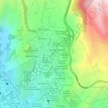Mapa topográfico Comuna 10, altitud, relieve