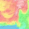Mapa topográfico Balochistan, altitud, relieve