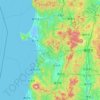 Mapa topográfico Prefectura de Akita, altitud, relieve