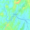 Mapa topográfico Samarinda, altitud, relieve