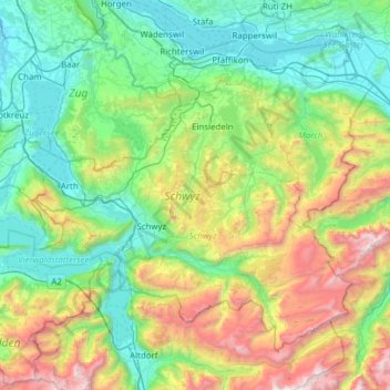 Mapa topográfico Svitto, altitud, relieve