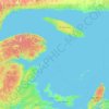 Mapa topográfico Gaspésie–Îles-de-la-Madeleine, altitud, relieve