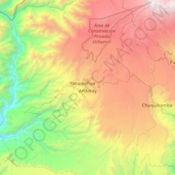 Mapa topográfico Andaray, altitud, relieve