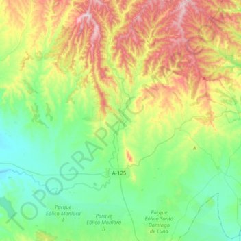 Mapa topográfico Luna, altitud, relieve